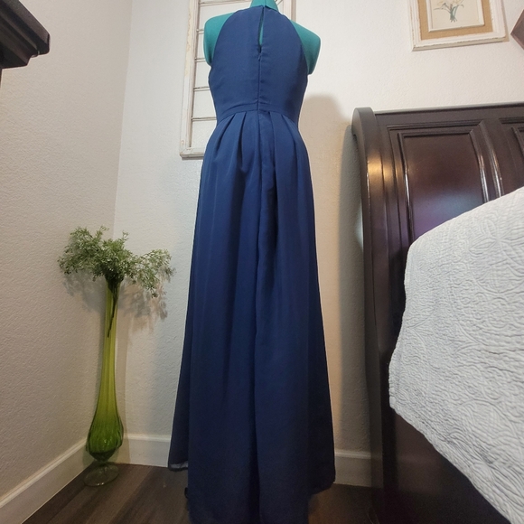 Weddington Way Navy Blue Halter Maxi Dress Size 4 - Picture 4 of 11